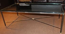 Glass top coffee table.