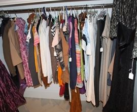 Closet full of our favorite fashionista's clothing.  Small sizes.  