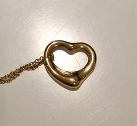 Tiffany & Co. 18k gold Elsa Peretti heart necklace.