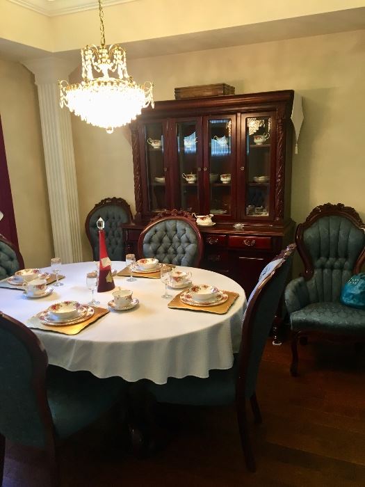 Eloquent dining room table and chairs. 
China cabinet
