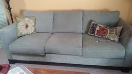 "Macy's" Green Microfibre Sofa w/2 side pillows