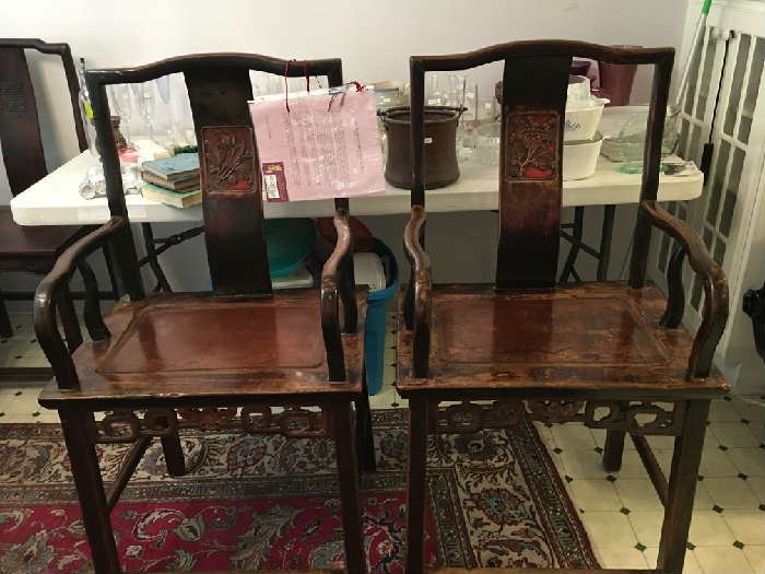 Pair Chinese Arm Chairs
