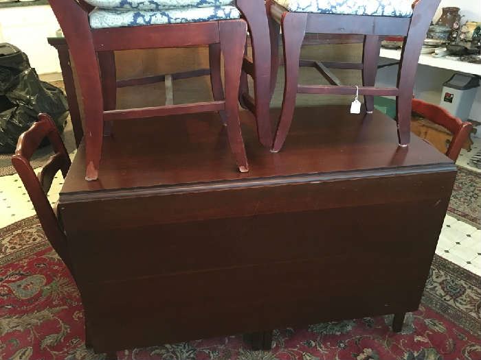 Drop Leaf Table with 5 Chairs