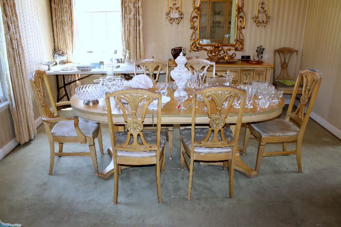 Broyhill Premier dining furniture (dining table with 8 chairs, china cabinet, and sideboard)