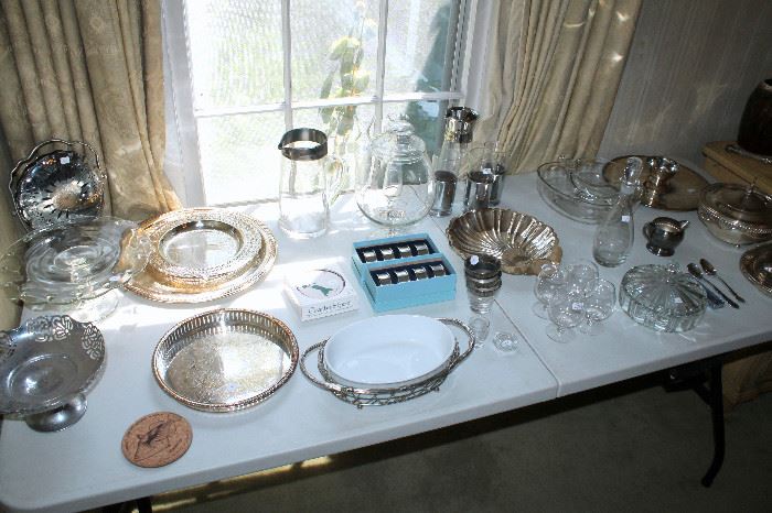 Silverplate and glassware