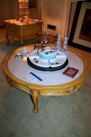 Marble-top coffee table