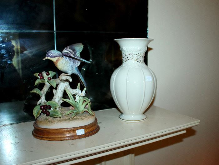Lenox vase and bird figurine