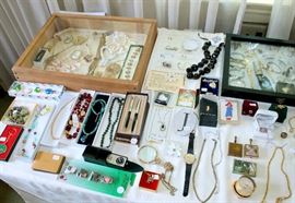 Jewelry - vintage costume, sterling, gold, pocket knives, watches, lighters, and more!