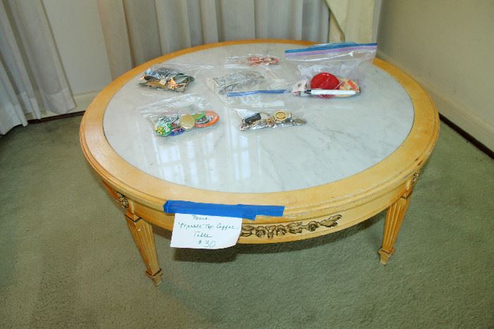 Marble-top coffee table