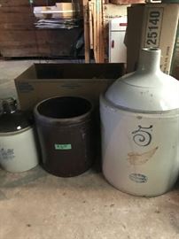 Red Wing Jug, Western Jug, and Fort Dodge Crock