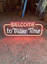 Neon Welcome to Miller Time