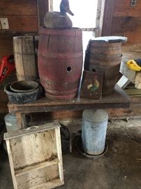 Primitive old barrels
