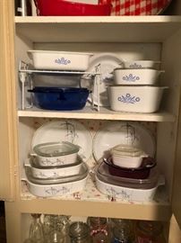 more views of the traditional blue and white corning ware and the modern version