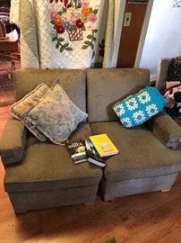 a vintage set that has been recovered. mid century modern furniture