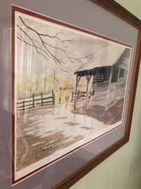 signed barn print