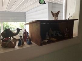 a hand painted manger set