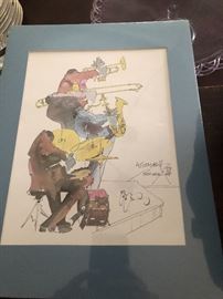 singed New Orleans Jazz print. One of two.
