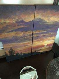 Local artist Debbie Matthews four panel painting