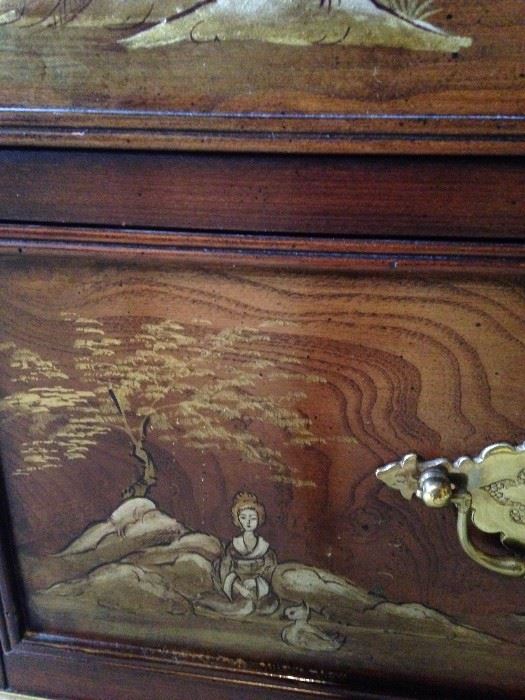 Stunning secretary  with  beautiful detailing and accented with brass