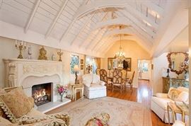 The nesting tables on the right are sold and the lamp on the left.