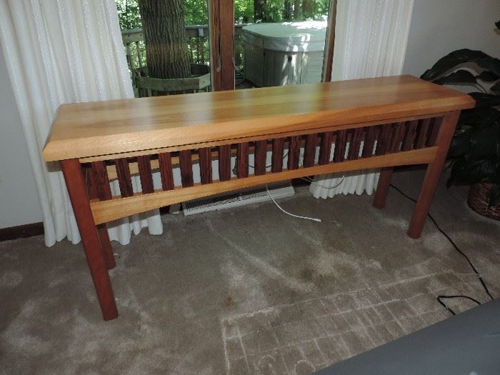 Custom made hard-wood table