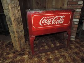 COCA-COLA General Store VINTAGE Cooler - hinged lid top version.