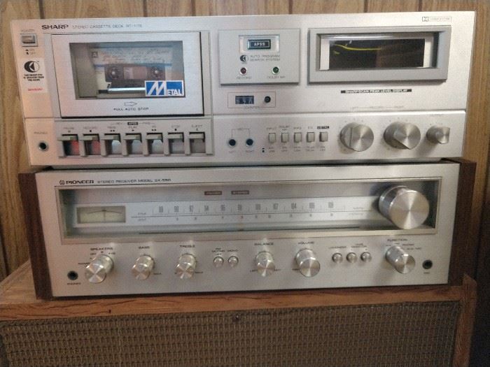 Pioneer receiver and Sharp cassette player
