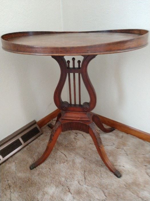 Antique harp table
