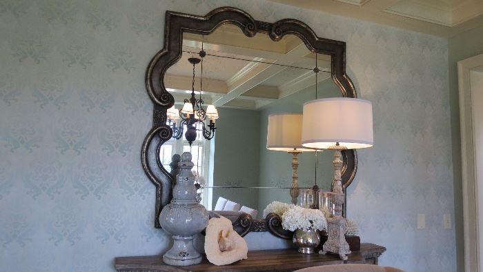 Large Decorative Mirror with a Large Console Piece. They look Great together and prefer to sell them as one unit