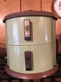 Vintage stackable  canister set in the famous green