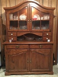 Very nice solid wood lighted china cabinet