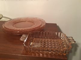 Pink depression glass