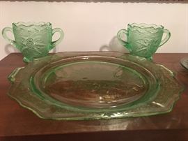 Green depression glass