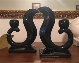 Vintage ebony Fostoria candle holders