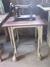 metal stand & sewing machine