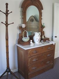 Victorian walnut marble top dresser