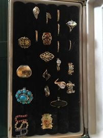 Gold and costume rings