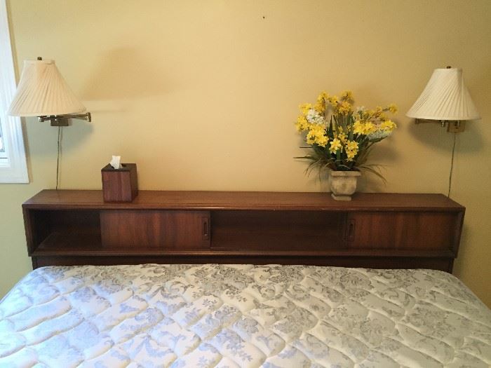 MCM King Size Headboard with Mattress & Box Springs