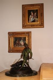 Many Oil Paintings and Small Statuary