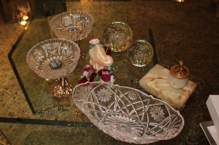 Decorative Items Throughout  Paper Weights and Bowls