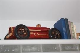 Decorative Wood Roadster and Books