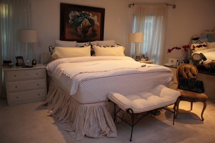 King and Queen Beds and Headboards and other Bedroom Furnishings, Art and Lamps