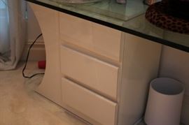 Contemporary Desk with Glass Top