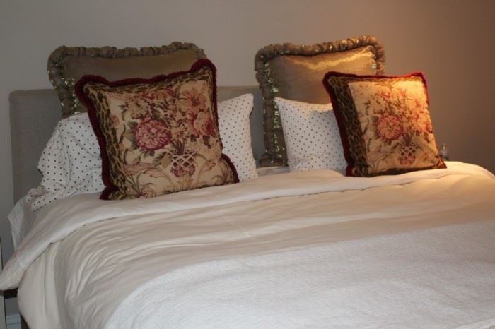 Bed with Decorative Pillows