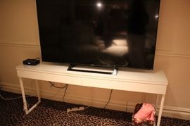 Console Table and Flat Screen TV
