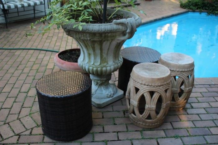 Assorted Garden Pots and Seats