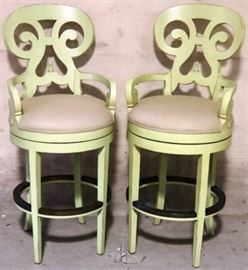 Modern History pair swivel barstools