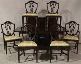 Shield back dining set by Drexel