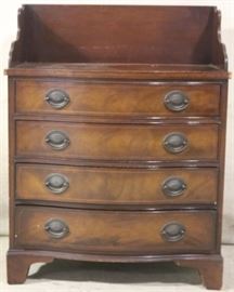 Bow front bachelor chest w/ gallery