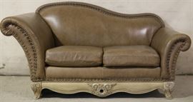 Leather chaise